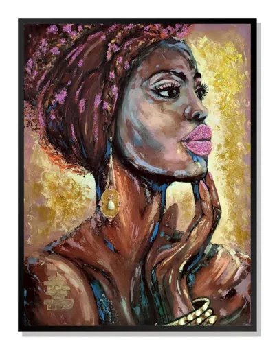 Breebe 39" X 30" African Profile Floater Frame Canvas Wall Art In Multi