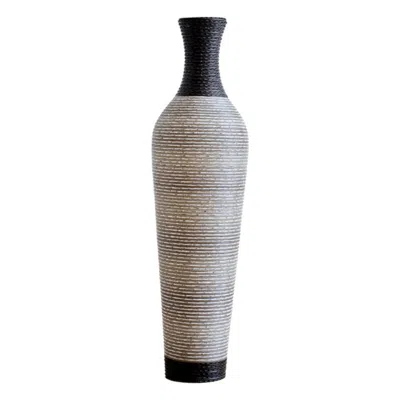 Breebe 39.4 Inch Handmade Pvc Tall Floor Vase Rustic Textured For Pampas Grass Decor In Gray