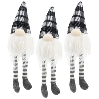 Breebe 3pcs Fabric Sitting Gnome, Christmas Table Home Ornaments For Holiday Party Gifts In Black