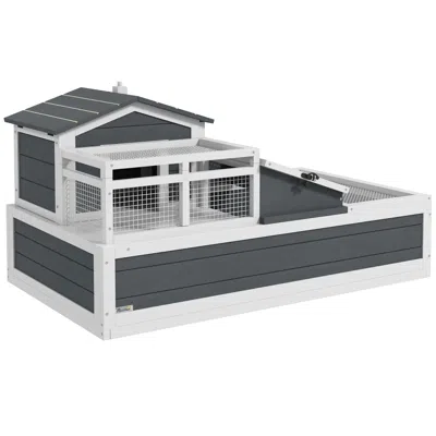 Breebe 3-room Tortoise Habitat House With Balcony, 2 Stories, Multi-level Enclosure In Gray