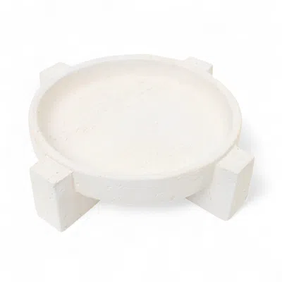 Breebe 4" Beige Cement Hand Painted Decorative Bowl