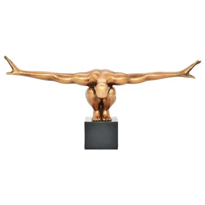 Breebe 4" Bronze Resin Man Tabletop Sculpture In Gold
