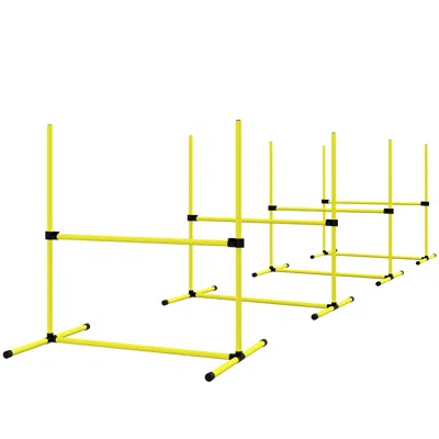 Breebe 4 Piece Dog Agility Set With Adjustable Height Jump Bars In Yellow