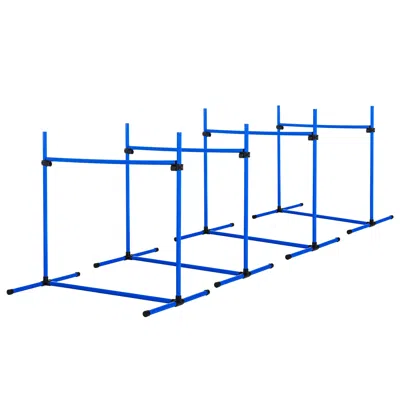 Breebe 4 Piece Dog Agility Starter Kit With Adjustable Height Jump Bars In Gray