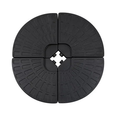 Breebe 4 Piece Fillable Offset Umbrella Base Set In Black