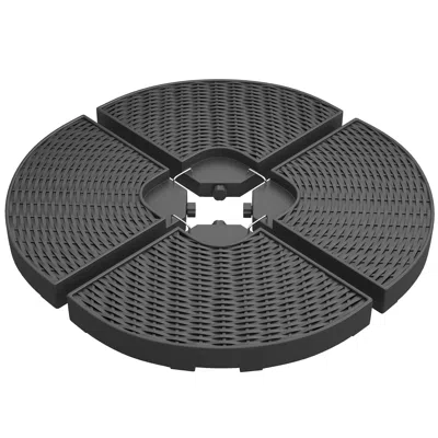 Breebe 4 Piece Hdpe Patio Umbrella Base Weights In Black