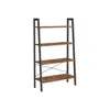 BREEBE 4-TIER BOOKSHELF RUSTIC BROWN AND BLACK