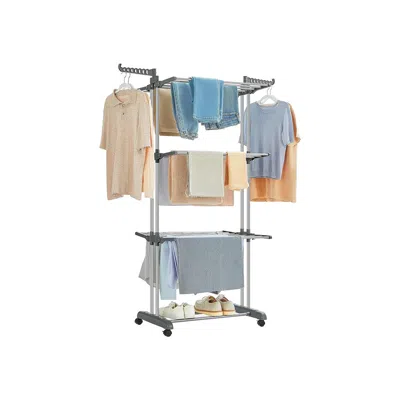 Breebe 4-tier Clothes Drying Rack Stand In Metallic