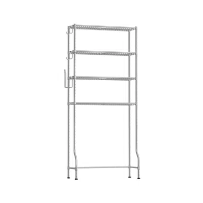 Breebe 4-tier Metal Over-the-toilet Storage Shelf Silver Gray