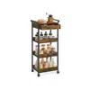 Breebe 4-tier Rolling Utility Cart With Table Top, Handles In Brown