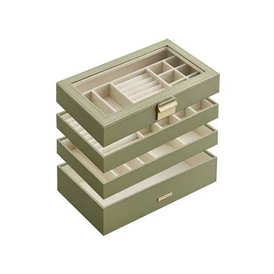 Breebe 4-tier Stackable Jewelry Trays Laurel Green