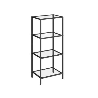 Breebe 4-tier Tempered Glass Bookcase In Blue