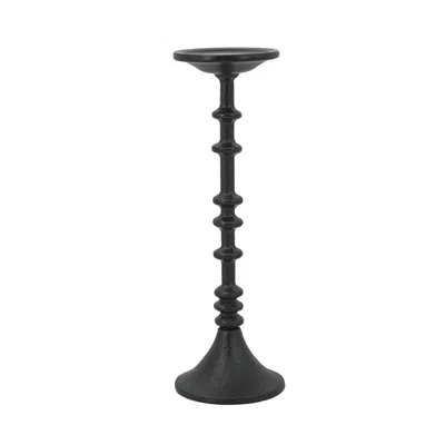 Breebe 4 X 13.5" Decorative Black Iron Candle Holder With Spindle Design
