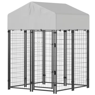 Breebe 6 X 4 Ft Heavy Duty Dog Kennel With Welded Wire Panels In Neutral