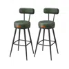 Breebe 35.4" Tall Swivel Bar Stools With Backs, Forest Green