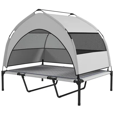 Breebe 42 X 30 X 37 Inch Portable Raised Dog Cot With Storage Bag In Multi