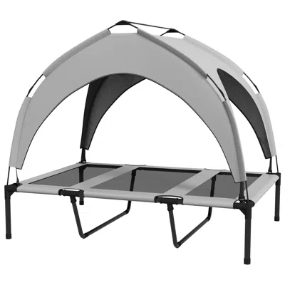 Breebe 42 X 30 X 37 Inch Raised Outdoor Dog Bed With Canopy Shade In Multi