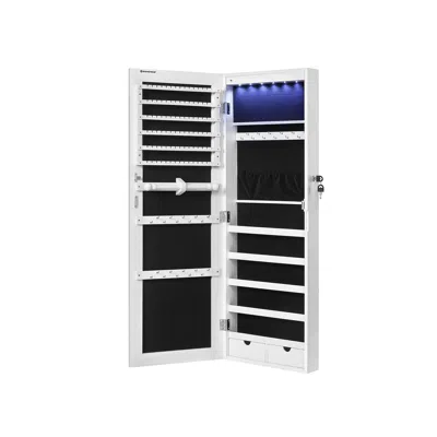 Breebe 42.5"h White Wall-mounted Jewelry Armoire Cabinet