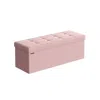 Breebe 43" Wide Folding Storage Ottoman Bench Jelly Pink
