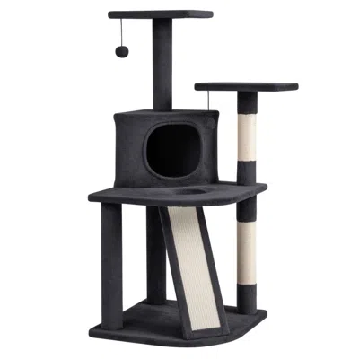 Breebe 44 Inch Tall Kitten Tower With Condo And 2 Plush Perches In Multi