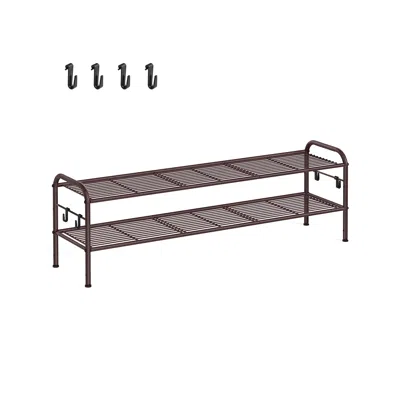 Breebe 44.9" Wide 2-tier Metal Shoe Rack Chestnut Brown