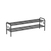 Breebe 44.9" Wide 2-tier Metal Shoe Rack With 4 Hooks Ink Black