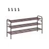 Breebe 44.9" Wide 3-tier Metal Shoe Rack Chestnut Brown