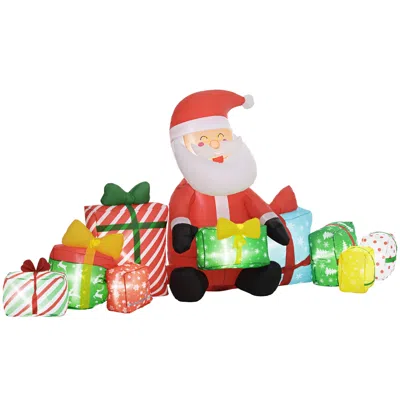 Breebe 4.4ft Inflatable Santa Claus With Gift Boxes Led Outdoor Decor In Multi