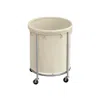 Breebe 45 Gal. Laundry Basket With Wheels - Cream + Silver In Neutral