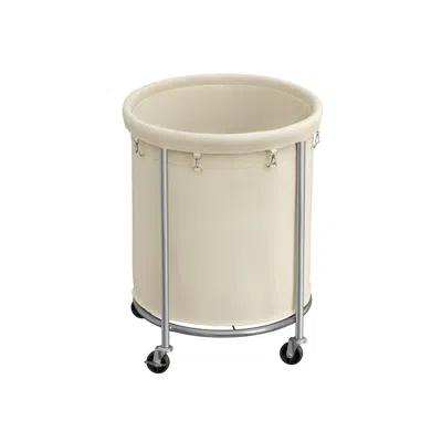 Breebe 45 Gal. Laundry Basket With Wheels - Cream + Silver In Neutral