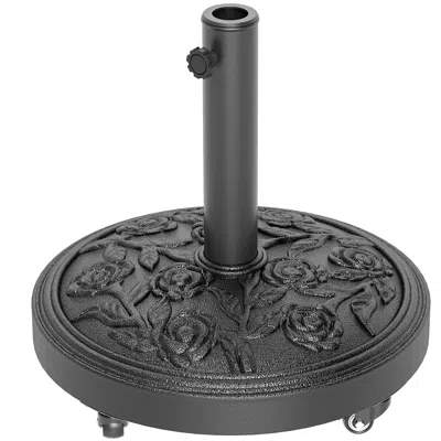 Breebe 46 Lb Round Patio Umbrella Base With Wheels In Black