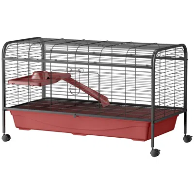 Breebe 48 Inch Rabbit & Ferret Cage With Rolling Wheels And Platform In Multi