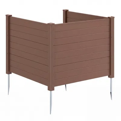 Breebe 48 X 38 Inch Air Conditioner Fence 3 Panels With Metal Ground Stakes For Patio Backyard In Brown