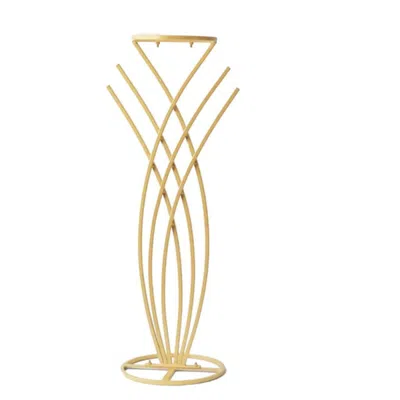 Breebe 4ft Tall Gold Metal Wired Mermaid Tail Flower Frame Stand, Floral Display Wedding Centerpiece