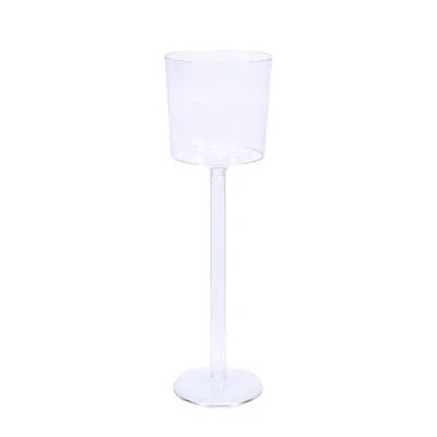 Breebe 4-pack Plastic Flower Vases Cylinder Wine Cup Design Clear - Fillable Long Stem Floral Centerpieces 