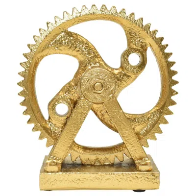 Breebe 5" Antiqued Brass Resin Tabletop Sculpture In Gold