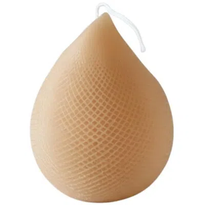 Breebe 5" Brown Clean Cotton Scented Dimensional Teardrop Candle