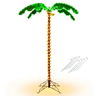 Breebe 5 Feet Led Pre-lit Palm Tree Decor With Light Rope In Multi