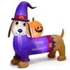 Breebe 5 Feet Long Halloween Inflatable Dachshund Dog With Pumpkin In Multi