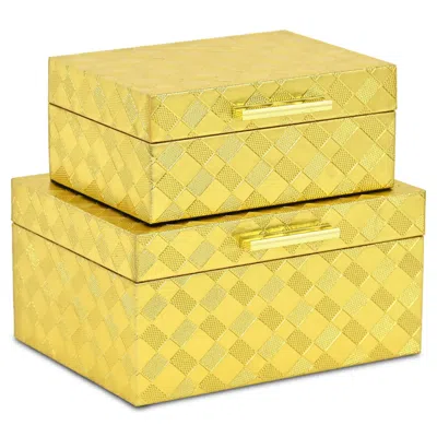 Breebe 5" Gold Hand Painted Decorative Keepsake Box
