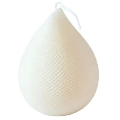 Breebe 5" Ivory Unscented Dimensional Teardrop Candle In White