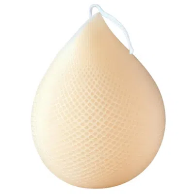 Breebe 5" Peach Clean Cotton Scented Dimensional Teardrop Candle In White