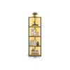 Breebe 5-tier Corner Bookshel With Led Lights - Rustic Brown In Gold