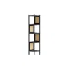 Breebe 5-tier Corner Shelf Stand With Polyrattan Sides Ebony Black
