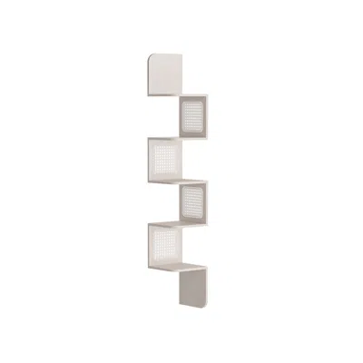 Breebe 5-tier Corner Shelf With Pvc Rattan Sides In Gray