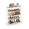 Breebe 5 Tier Shoe Storage Rack For 12-16 Pairs Of Shoes - Natural Beige+pearl White In White