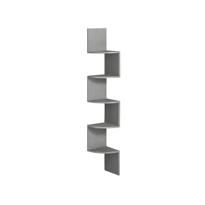 Breebe 5-tier Wall-mounted Corner Shelf Dove Gray