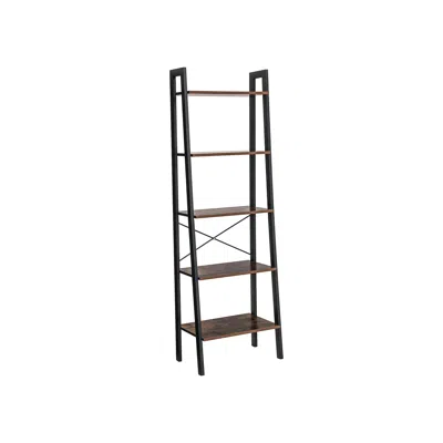 Breebe 5 Tiers A-shaped Ladder Storage Shelf Rustic Brown