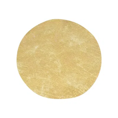 Breebe 50 Pack Disposable Metallic Gold Placemats, 13" Non-woven Mesh Fiber Round Table Mats For Dining & E In Yellow
