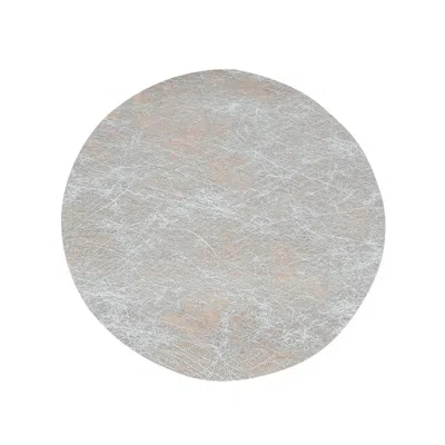 Breebe 50 Pack Disposable Metallic Silver Placemats, 13" Non-woven Mesh Fiber Round Table Mats For Dining & In Brown